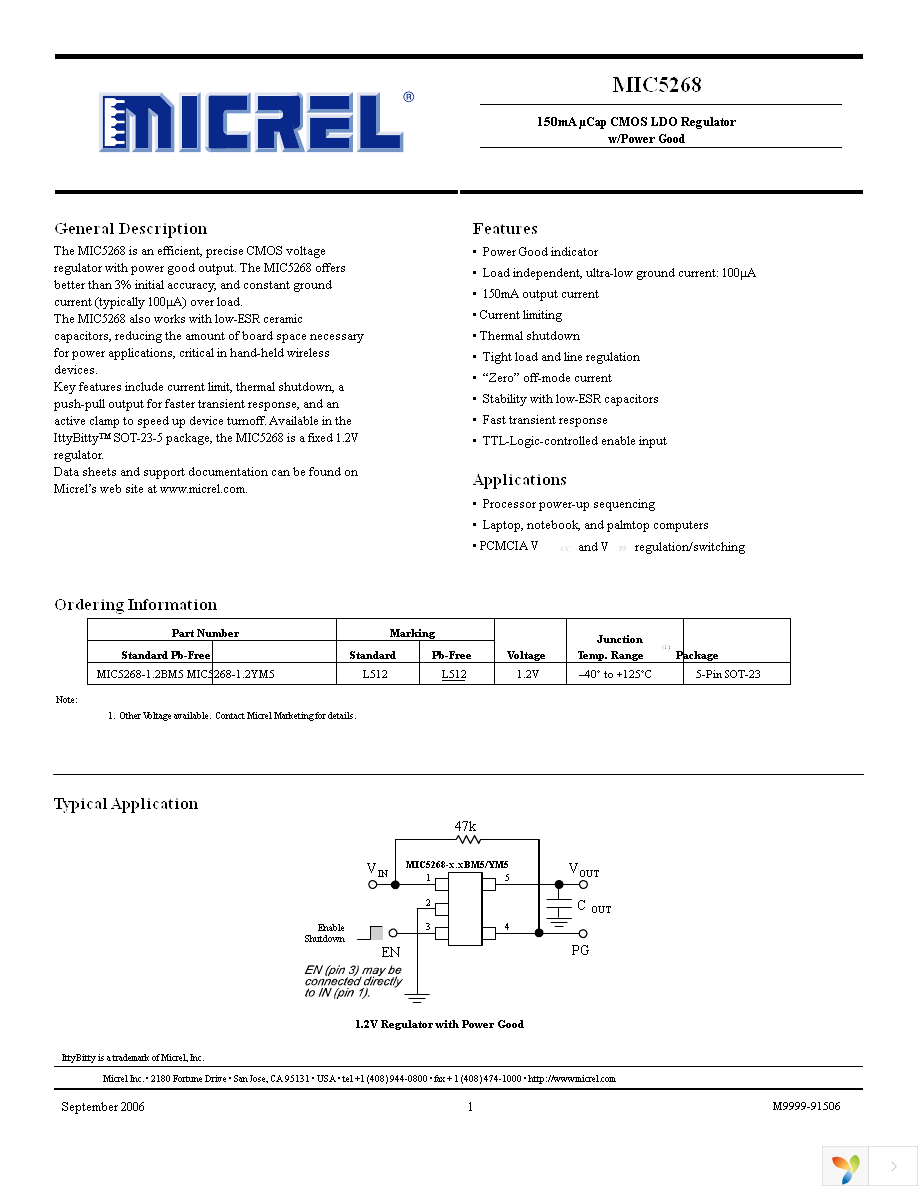 MIC5268-1.2YM5 TR Page 1